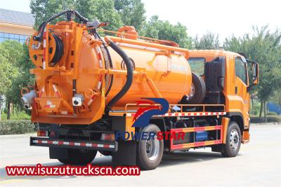 Customized ISUZU FVR combined sewer cleaner truck