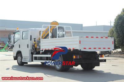 Isuzu lorry truck with 5 T folding crane