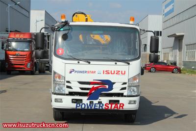 Isuzu lorry truck with 5 T folding crane