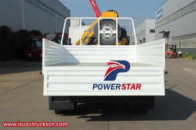 Isuzu lorry truck with 5 T folding crane