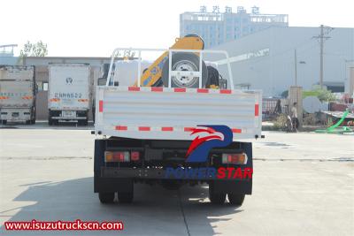 Isuzu lorry truck with 5 T folding crane