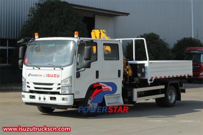 Isuzu lorry truck with 5 T folding crane