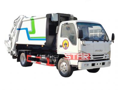 Isuzu 120HP hook lifter refuse compactor truck