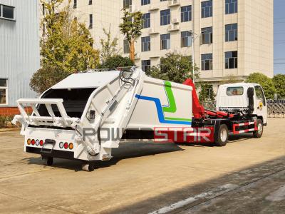 Isuzu 120HP hook lifter refuse compactor truck