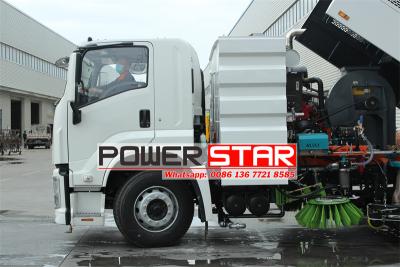 Isuzu 10,000 liters truck mounted vacuum road sweeper