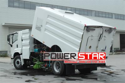 Isuzu 10,000 liters truck mounted vacuum road sweeper