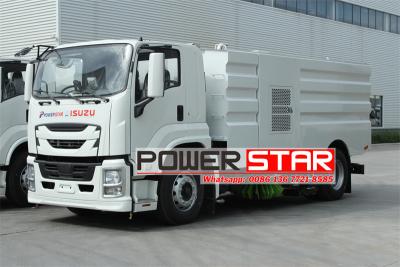 Isuzu 10,000 liters truck mounted vacuum road sweeper
