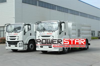 Isuzu 10,000 liters truck mounted vacuum road sweeper