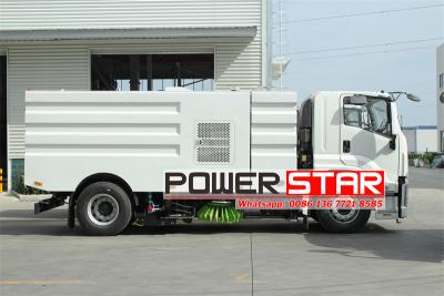 Isuzu 10,000 liters truck mounted vacuum road sweeper