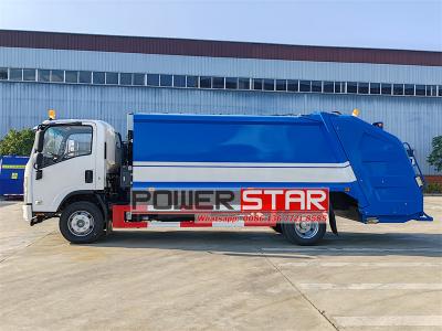 Isuzu NPR recycling rear loader garbage truck