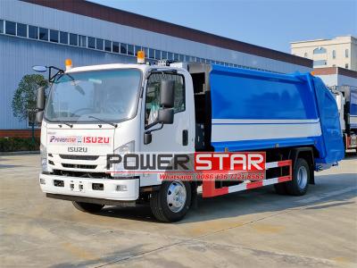 Isuzu NPR recycling rear loader garbage truck