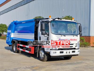 Isuzu NPR recycling rear loader garbage truck