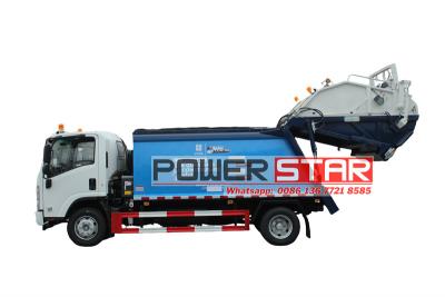 Isuzu 8 cbm trash truck compactor truck