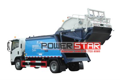 Isuzu 8 cbm trash truck compactor truck
