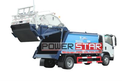 Isuzu 8 cbm trash truck compactor truck