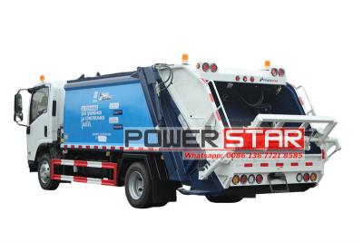 Isuzu 8 cbm trash truck compactor truck