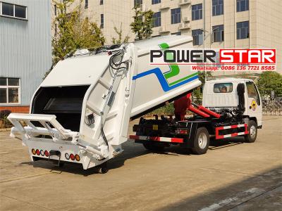 Isuzu 7 cbm hook lift with garbage compactor