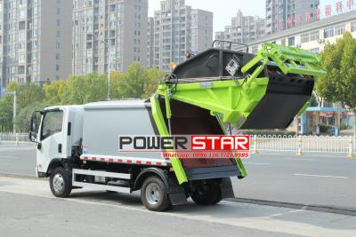 6cbm trash compactor truck by Isuzu KV100 chassis