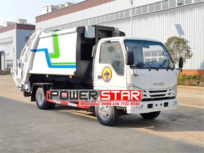 Isuzu 7 cbm hook lift with garbage compactor