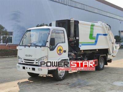 Isuzu 7 cbm hook lift with garbage compactor