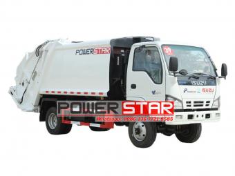 Isuzu NKR 5cbm solid waste garbage compactor truck