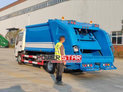 ISUZU NKR chassis trash compactor truck for sale