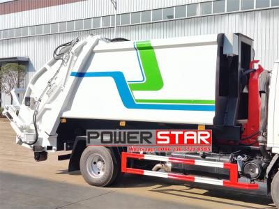 ISUZU NKR hook loader with garbage compactor