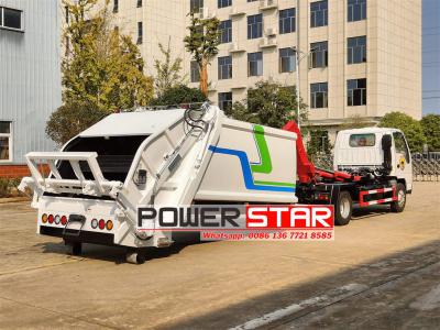 ISUZU NKR hook loader with garbage compactor