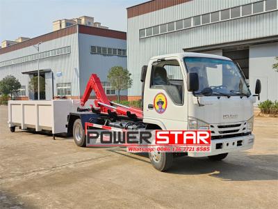 ISUZU NKR hook loader with garbage compactor