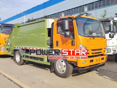 Isuzu 700P ELF 8cbm rear loader trash truck
