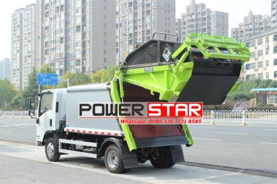 ISUZU KV100 6CBM rear loader garbage truck