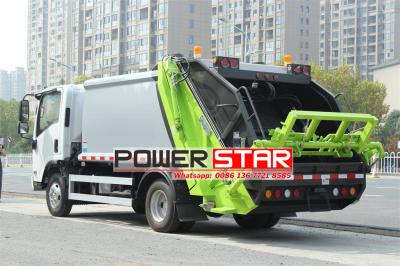 ISUZU KV100 6CBM rear loader garbage truck