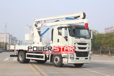 Folding bucket trucks by Isuzu