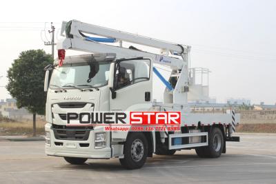 Folding bucket trucks by Isuzu