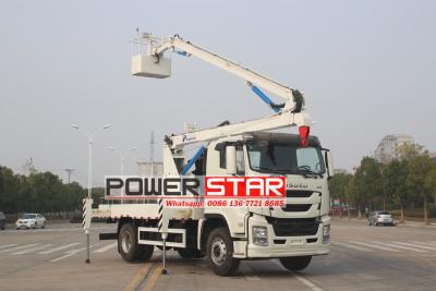 Folding bucket trucks by Isuzu