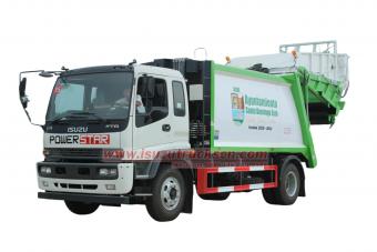 Custom-made ISUZU FTR 4×4 off-road waste compactor truck for Philippines