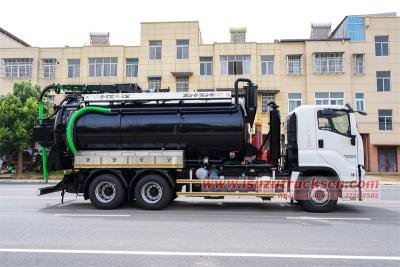 Isuzu 15cbm combined sewage suction truck
