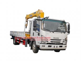 Isuzu cargo truck mounted XCMG boom crane