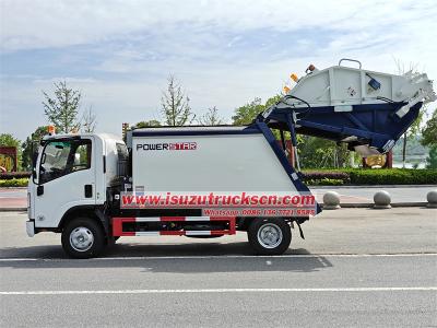 Isuzu KV100 6cbm rear lifting compactor truck