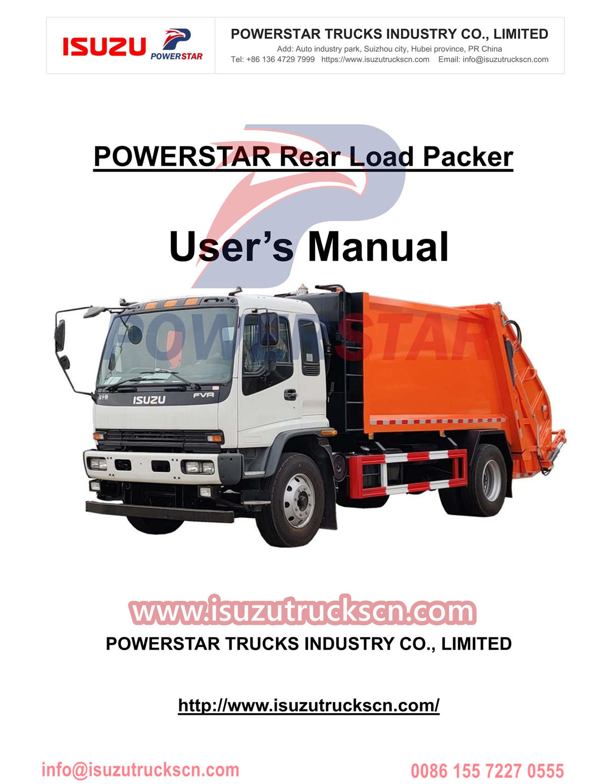 Isuzu 12cbm rear loader packer truck export to Yemen