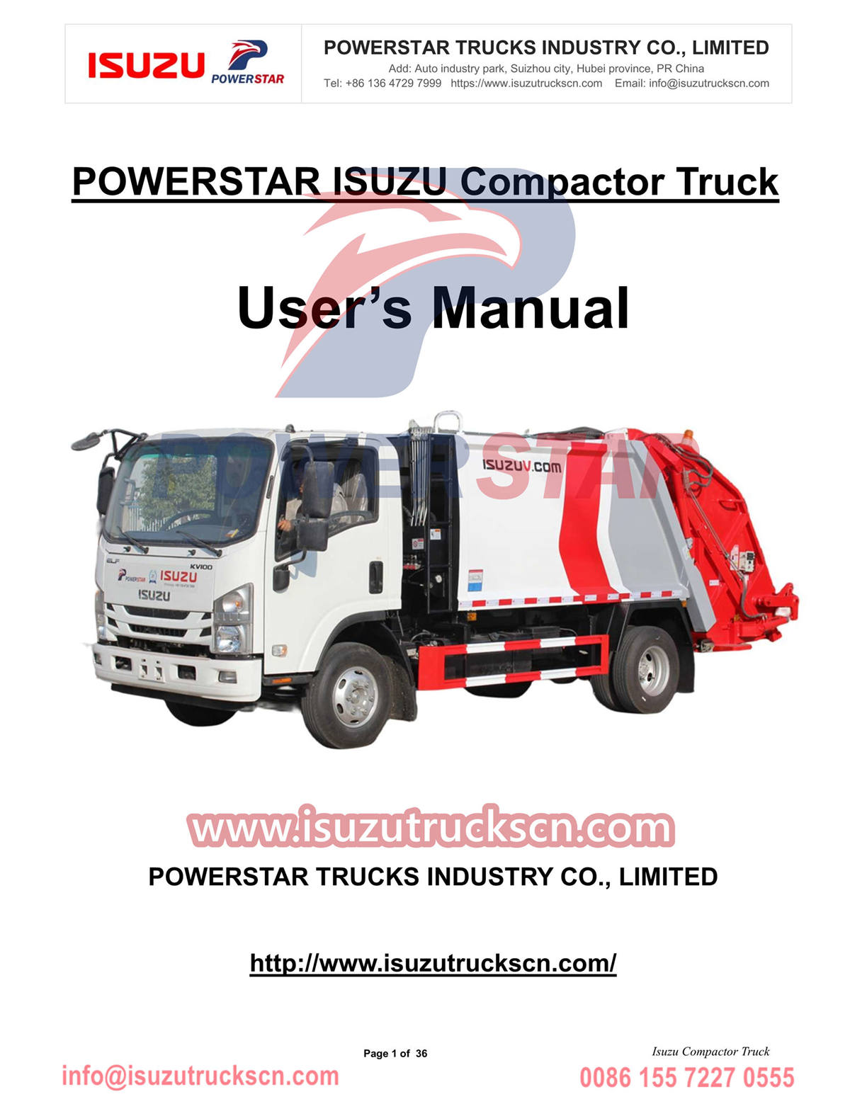 Moldova customer buy POWERSTAR Isuzu 6cbm Compactor Truck