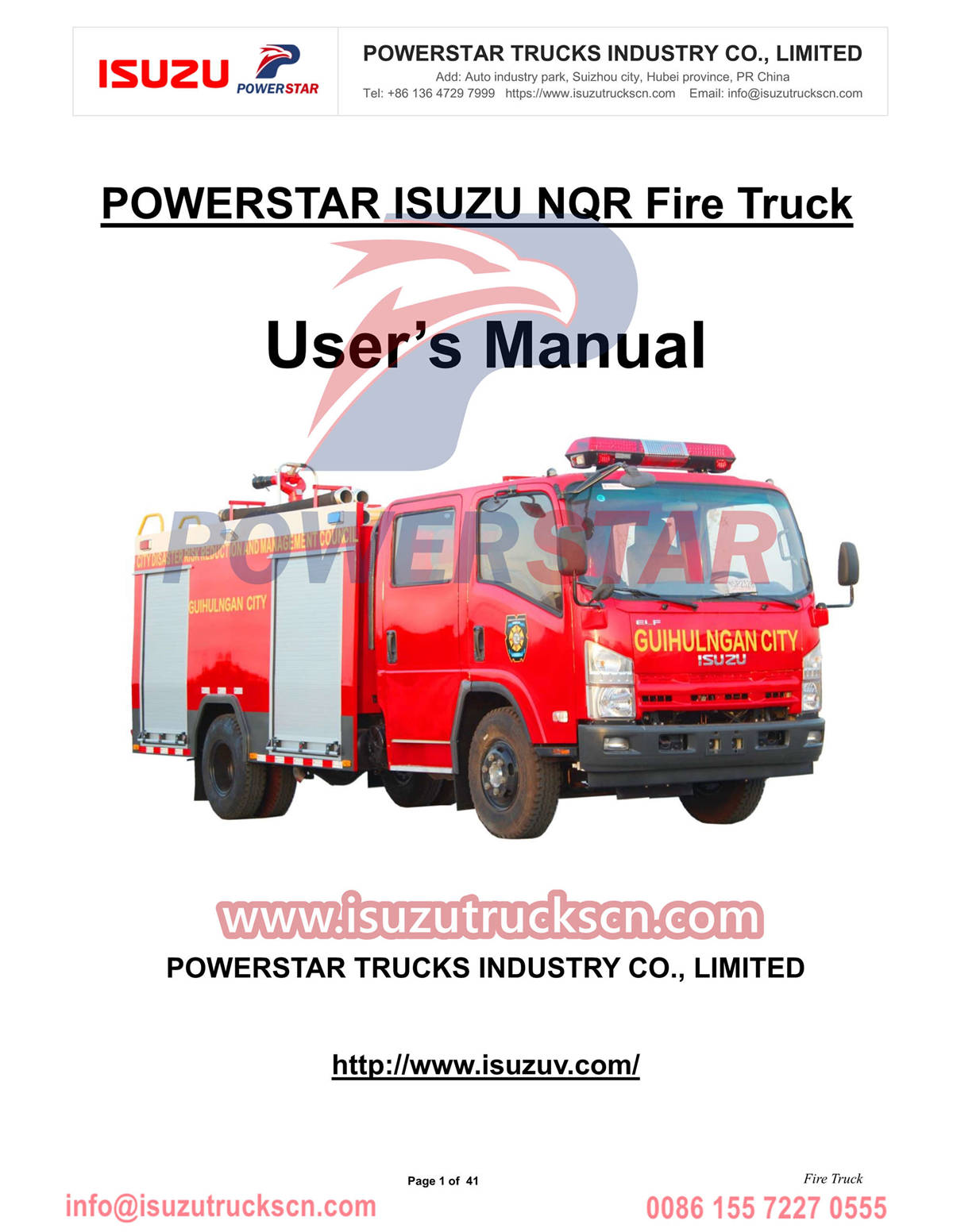 ISUZU Fire Trucks NQR NPR ELF for Philippines Davao