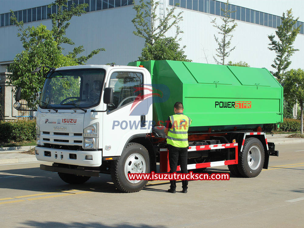 Working principle of Isuzu hook-arm garbage truck