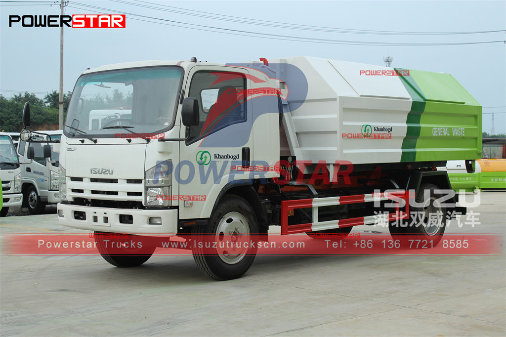 ISUZU 12CBM container loading garbage truck operation manual export to Mongolia