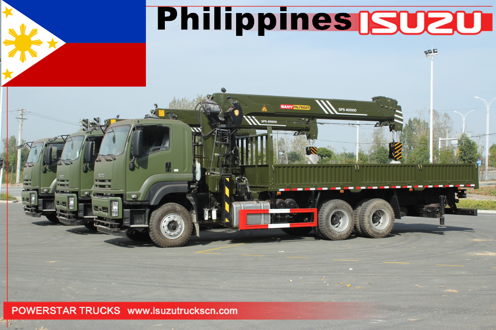 Philippines - 3 units ISUZU VC46 Truck with Palfinger SPS40000 16Ton crane