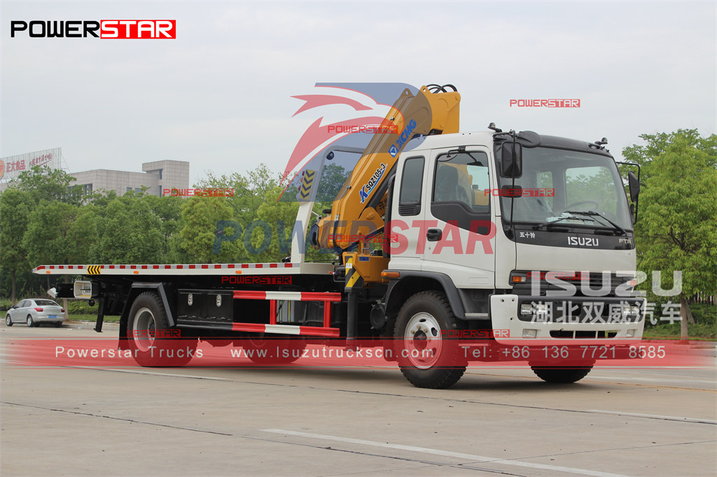 ISUZU FTR FRR 8 tons Wrecker Truck with XCMG Crane Manual export to Ethiopia