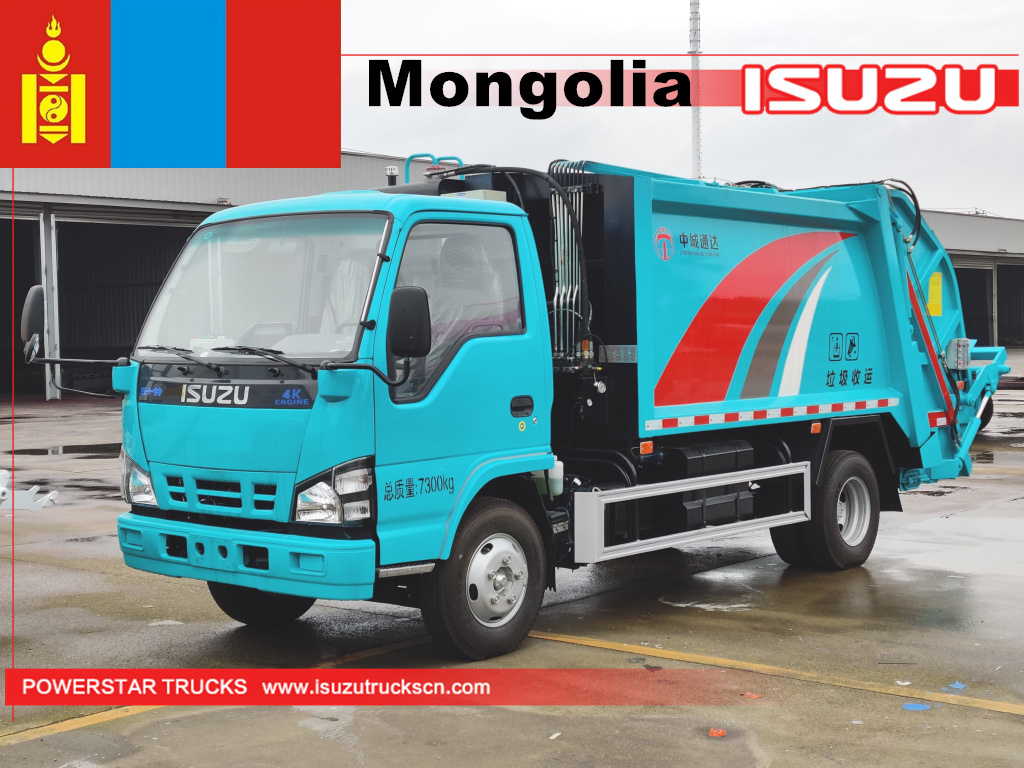 Mongolia - 1unit ISUZU NKR 600P Rear Loader Garbage Compactor Truck