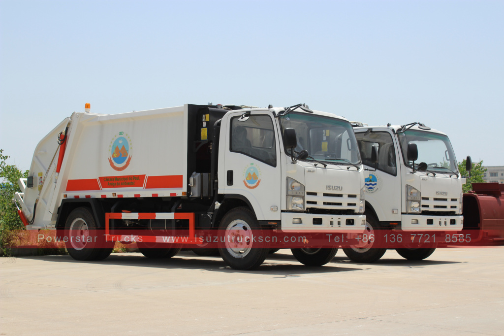Myanmar Isuzu Rear-end loading garbage compactor for sale