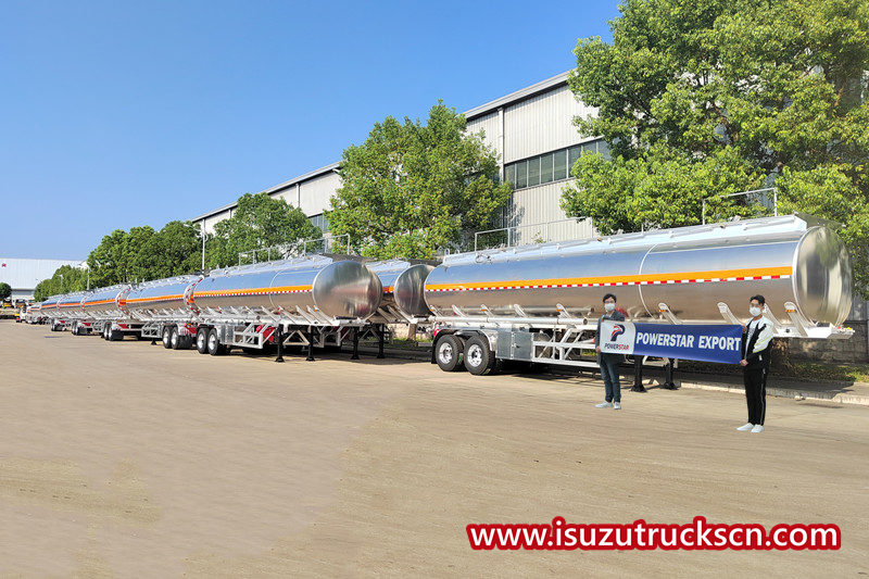 Oil tanker truck factory Isuzu fuel tanker aluminum alloy fuel semitrailer plant