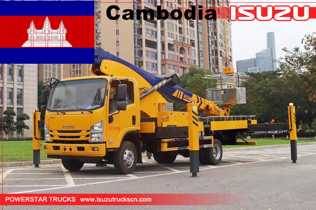 Cambodia - ISUZU Bucket Aerial lifting truck